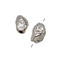 Copper Beads Freeform Hammered Platinum Plated, approx 5-9mm [FD25217]