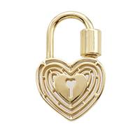 Copper Heart Lock Pendant Gold Plated, approx 19-30mm [FD25508]
