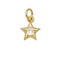 Copper Star Pendant Pave Zirconia 18K Gold Plated, approx 8mm [FD25671]