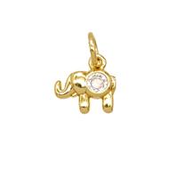 Copper Elephant Pendant Pave Zirconia 18K Gold Plated, approx 6-9mm [FD25701]