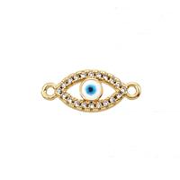 Copper Eye Connector Pave Zirconia 18K Gold Plated, approx 7-12mm [FD25771]