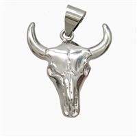 Copper Bullhead Pendant Platinum Plated, approx 25-30mm [FD26055]