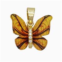 Orange Resin Butterfly Pendant Gold Plated, approx 15-18mm [FD26154]