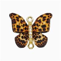 Orange Resin Butterfly Connector Gold Plated, approx 15-18mm [FD26174]