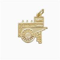 Hand Wheelbarrow Charms Copper Pendant Gold Plated, approx 15-16mm [FD26372]