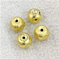 Copper Cube Beads Brushed Gold Plated, approx 10mm [FD26475]