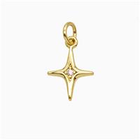 Copper NorthStar Pendant Pave Zirconia Gold Plated, approx 10-12mm [FD26627]