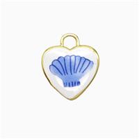 Copper Heart Pendant Painted Gold Plated, approx 16mm [FD26708]