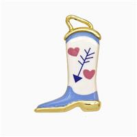 Copper Cowboy Boots Pendant Painted Gold Plated, approx 14-19mm [FD26767]