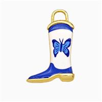 Copper Cowboy Boots Pendant Painted Gold Plated, approx 14-19mm [FD26775]