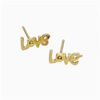 Copper Love Stud Earrings Gold Plated, approx 4-11mm [FD26786]