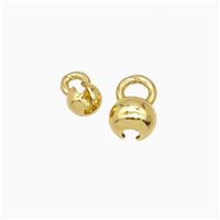 Ball Chain End Copper Connector Gold Plated, approx 4mm [FD26926-4MM]