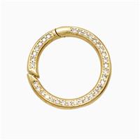 Copper Carabiner Clasp Pave zirconia Gold Plated, approx 20mm [FD26931]