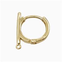 Copper Hoop Earrings Gold Plated, approx 14mm dia [FD27018]