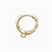 Copper Hoop Earrings Gold Plated, approx 13mm dia [FD27020]