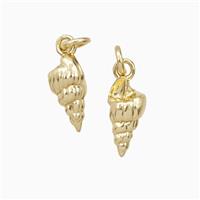 Conch Charms Copper Shell Pendant Gold Plated, approx 5-10mm [FD27151]