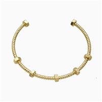 Copper Open Cuff Bangle Gold Plated, approx 5mm, 50-55mm dia [FD27267]