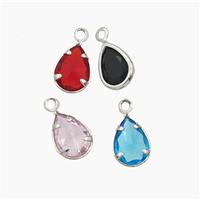 Cubic Zirconia Teardrop Pendant Mixed, approx 6x8mm [FD27537]