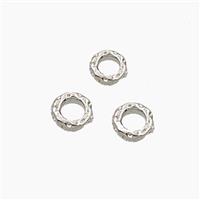 Copper Closed Jumprings Hammered Platinum Plated, approx 5mm [FD27677]