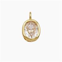 Cubic Zirconia Oval Pendant, approx 10-12mm [FD28490]