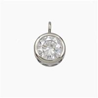 Cubic Zirconia Circle Pendant, approx 11mm [FD28491]