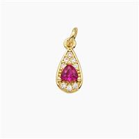 Copper Teardrop Pendant Micropave Zirconia Gold Plated, approx 6-11mm [FD28653]
