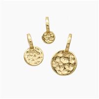 Copper Coin Pendant Hammered Gold Plated, approx 8mm [FD28672-8MM]