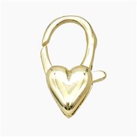 Copper Lobster Clasp Heart Gold Plated, approx 13-25mm [FD28880]