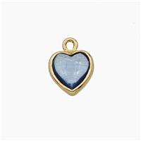 Blue Crystal Glass Heart Pendant, approx 7mm [FD29232]