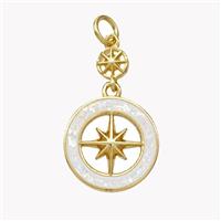 Copper Northstar Pendnat Pave Fire Opal 18K Gold Plated, approx 5mm, 14mm [FN49313]