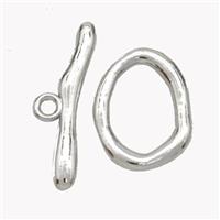 Copper Toggle Clasp Platinum Plated, approx 16-21mm, 30mm [FN49503]