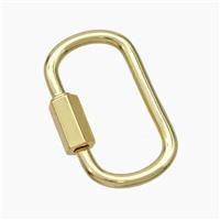 Copper Carabiner Clasp Gold Plated, approx 15-24mm [FN49880]
