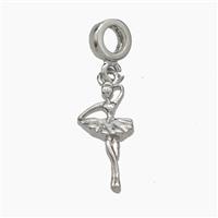 Copper Dancer Girls Pendant Platinum Plated, approx 9-18mm, 7mm [FN50052]