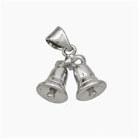 Copper Bell Pendant Platinum Plated, approx 10-15mm [FN50164]