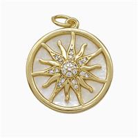 Copper Sun Pendant Pave Zirconia Gold Plated, approx 18mm [FN51390]