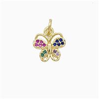 Copper Butterfly Pendant Pave Zirconia 18K Gold Plated, approx 10mm [FN52205]