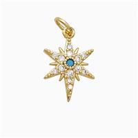 Copper Star Pendant Pave Zirconia 18K Gold Plated, approx 12-15mm [FN52347]