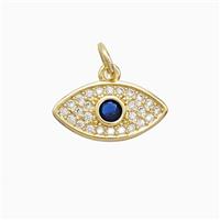 Copper Eye Pendant Pave Zirconia 18K Gold Plated, approx 8-15mm [FN52392]