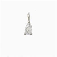 Copper Teardrop Pendant Pave Zirconia Platinum Plated, approx 3-6mm [FN52438]