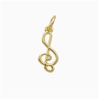 Musical Note Symbols Copper Pendant Gold Plated, approx 6-12mm [FN52481]