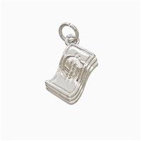 Money Dollar Charms Copper Pendant Platinum Plated, approx 8-12mm [FN52843]