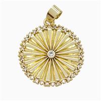 Copper Sun PEndant Pave Zirconia Gold Plated, approx 21mm [FN52906]