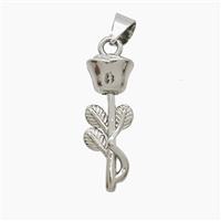 Copper Flower Pendant Platinum Plated, approx 7-20mm [FN53066]