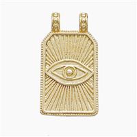 Copper Eye Pendant 2loops Rectangle Gold Plated, approx 13-24mm [FN53391]