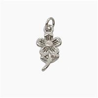 Copper Flower Pendant Platinum Plated, approx 7-11mm [FN54190]