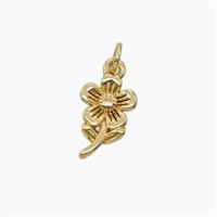 Copper Flower Pendant Gold Plated, approx 7-11mm [FN54191]