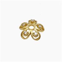 Copper Beadcaps Pave Zirconia Gold Plated, approx 10mm [FN54396]