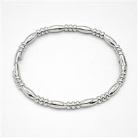 Copper Bracelet Stretchy Platinum Plated, approx 4.5mm, 50-60mm dia [FN55946]