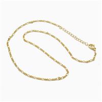 Copper Necklace Chain Gold Plated, approx 2mm, 39-44cm length [FN56015]
