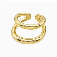 Copper Ring Pave Zircon, Gold Plated, approx 13mm, 18mm dia [FN56157]